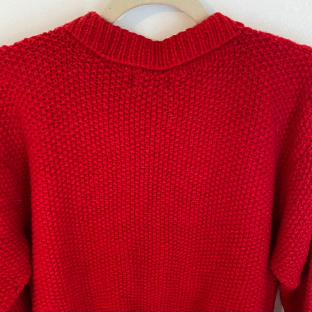 Vintage Red Cable Knit Cardigan - Picture 5 of 9